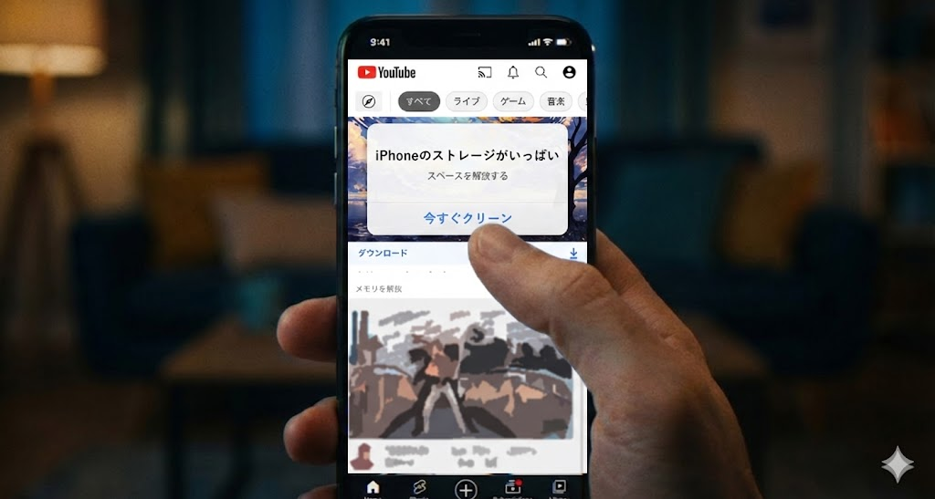 YouTube広告での偽警告の例